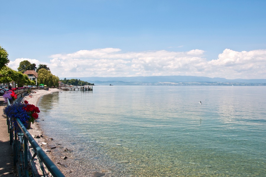 Publier, Amphion-les- Bains beach, Lake Geneva, near Evian-les-Bains