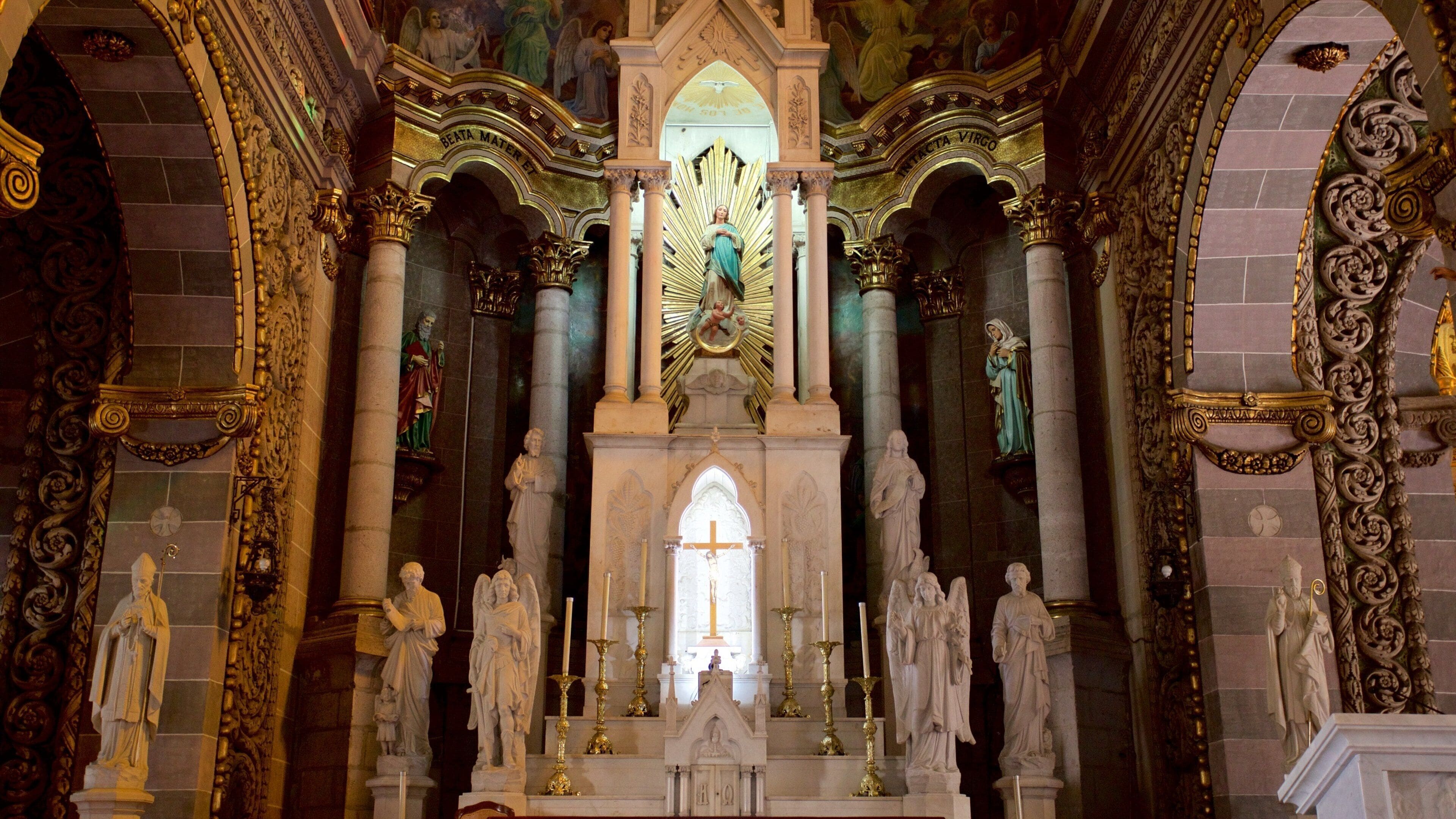 Northern Mexico featuring interior views, heritage elements and a church or cathedral