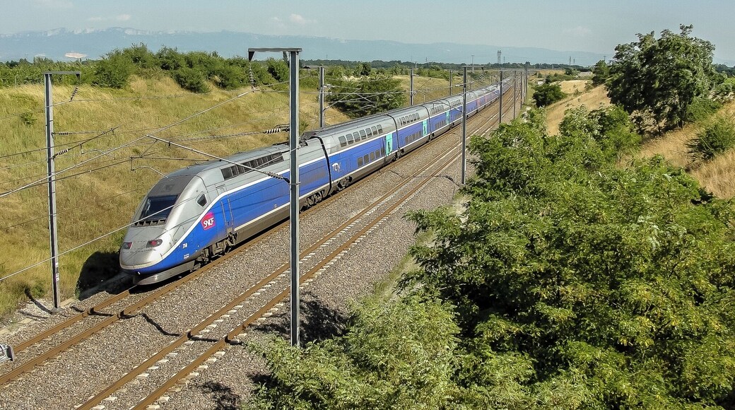 In de zomer van 2009 heb ik volop langs de zuidelijke TGV lijn gestaan. Bij het plaatsje Piedmont in de Rhône Alpes schiet TGV 714 richting Marseille met een snelheid van 300 km/h op de teller voorbij.