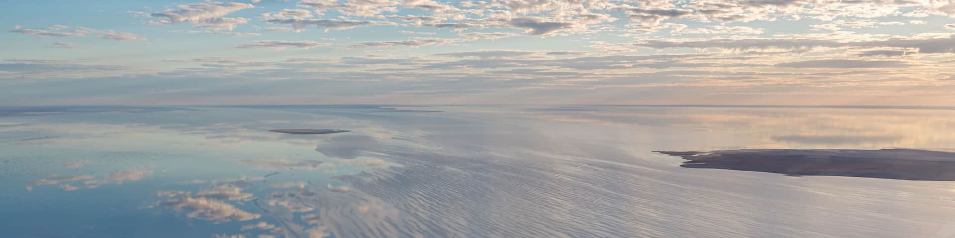 Current lines from waters flooding down the Warburton Groove in the southern end of Australia largest salt lake, Lake Eyre, known by the name Kati Thanda by the indigenous peoples of the area.