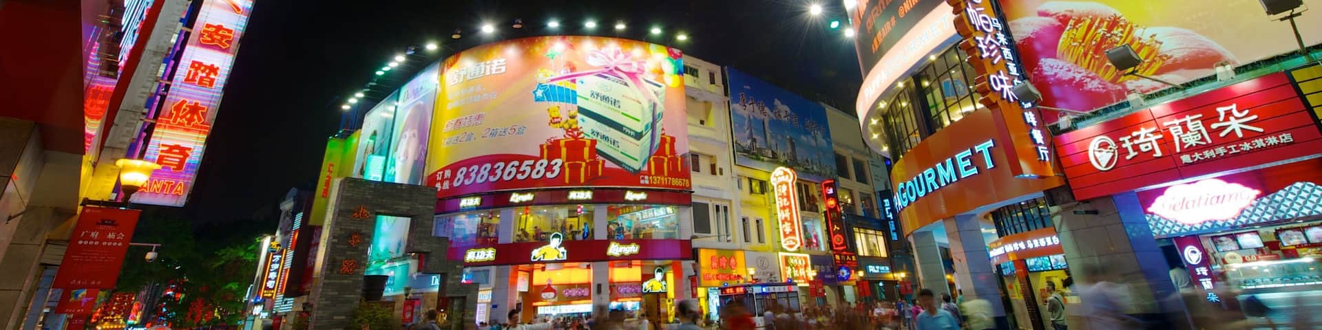 Beijing Road Pedestrian Street showing street scenes, shopping and night scenes