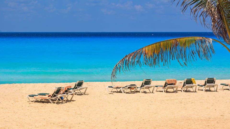 Beautiful beach at Caribbean sea in Playa del Carmen, Mexico.