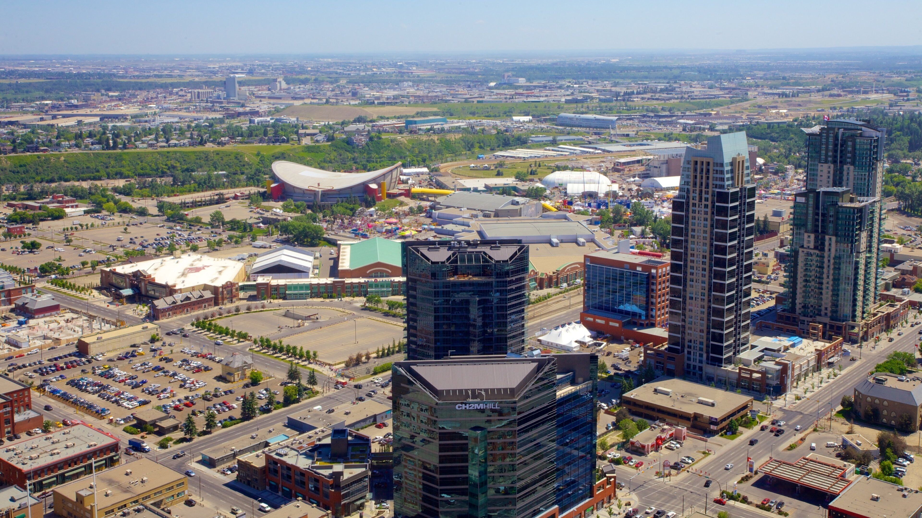 Alberta which includes a city and a high rise building