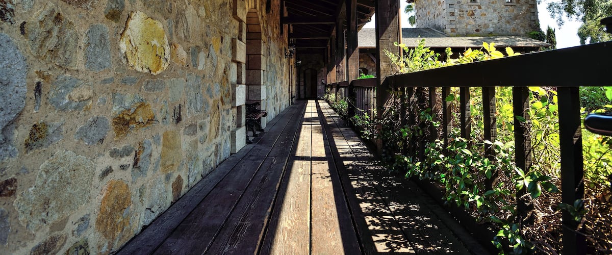 Outdoor Walkways of V. Sattui Winery in St. Helena, Napa Valley, California