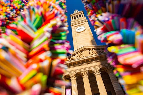 Brisbane City Hall featuring heritage elements