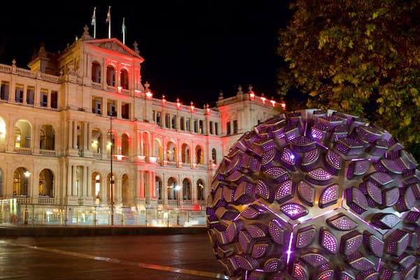 Treasury Casino featuring night scenes