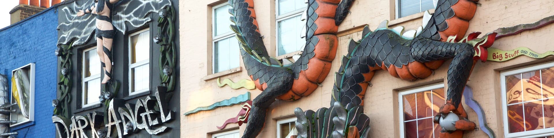 Camden High Street featuring signage