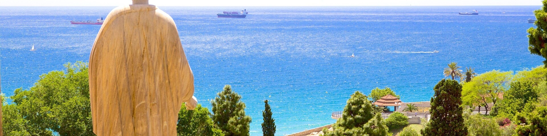 National Archaeological Museum of Tarragona which includes a statue or sculpture, general coastal views and landscape views