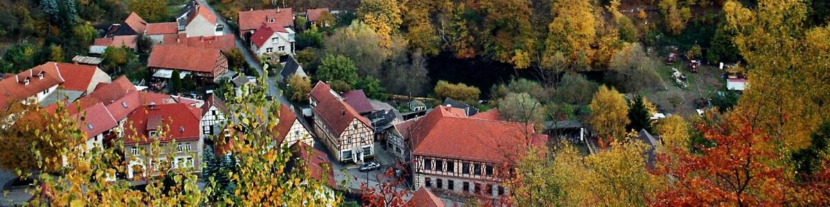Questenberg (Südharz), view from the Queste (mountain) to east