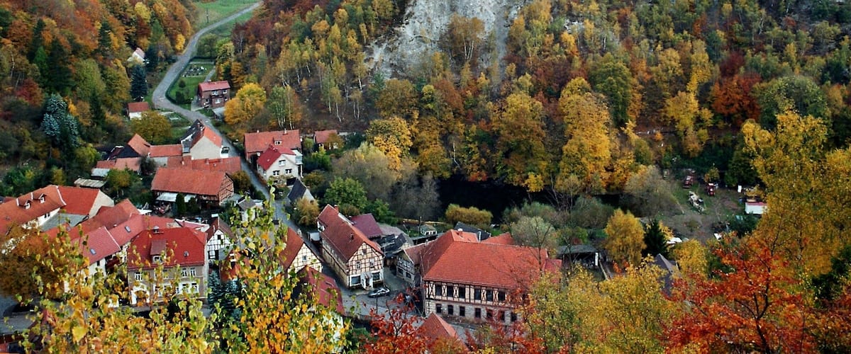 Questenberg (Südharz), view from the Queste (mountain) to east