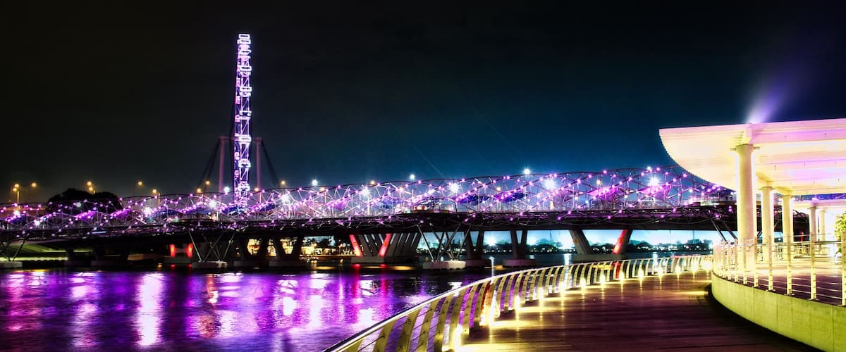 Singapore Walking Path at Night