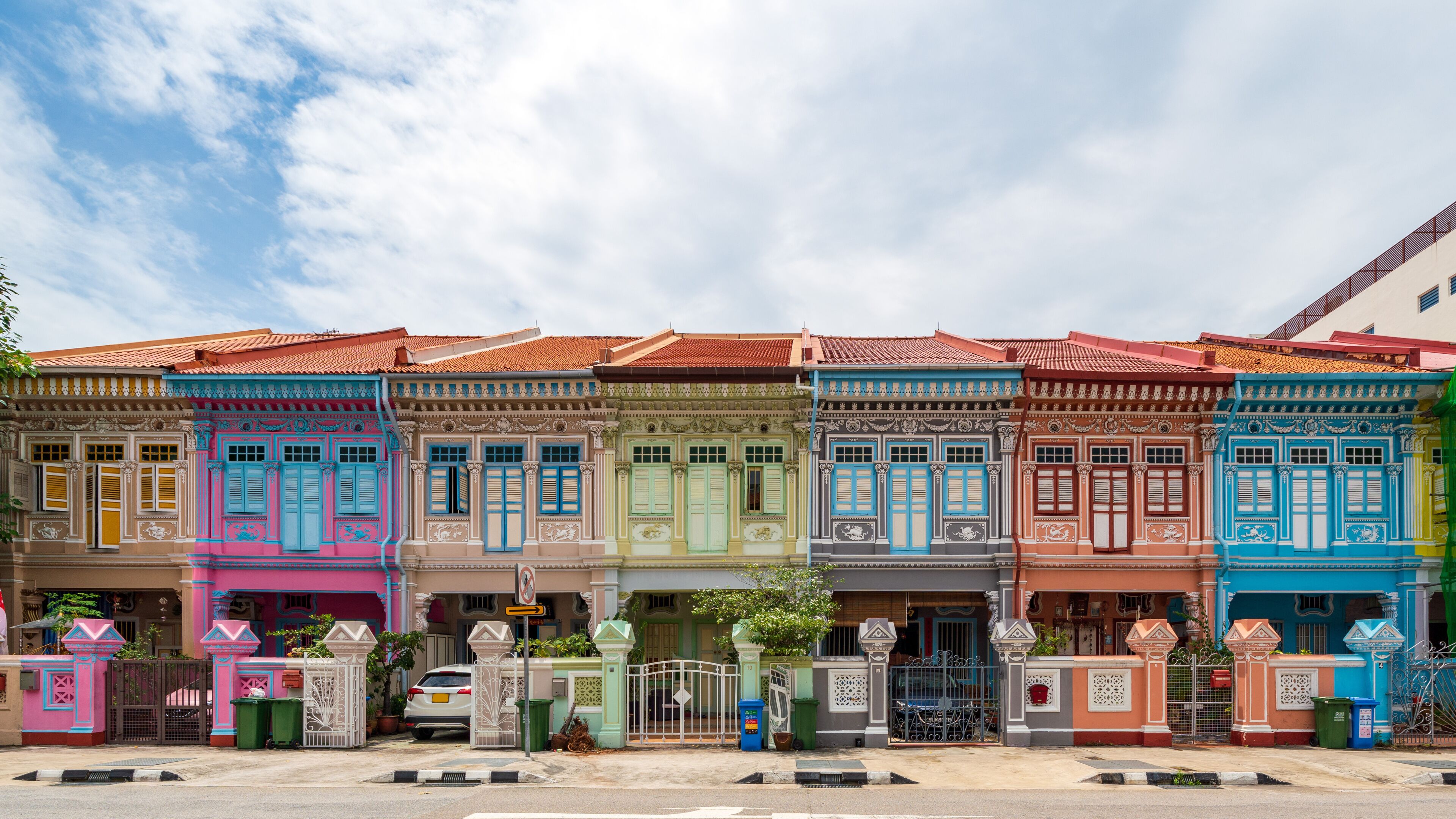 Panorama image of Peranakan House at Katong area. 