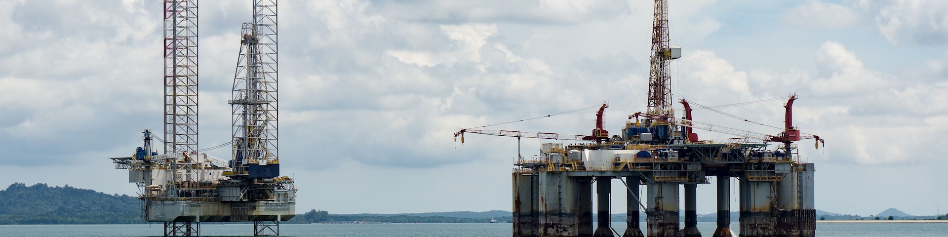 Oil rigs located near the Tangjung Langsat Port in Pasir Gudang, Johor Malaysia.