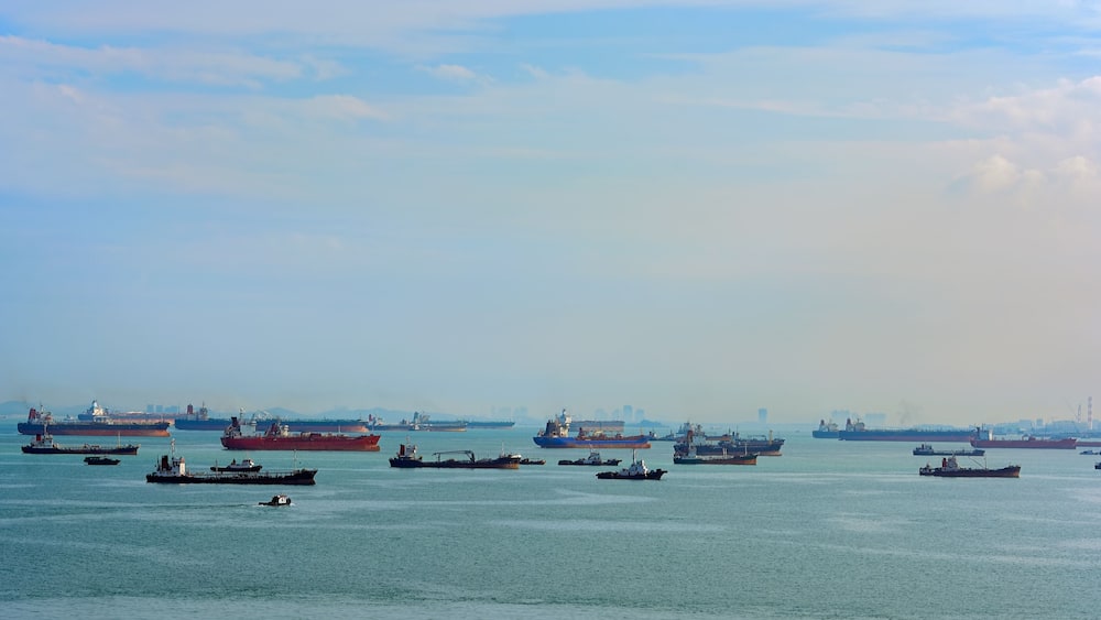 World’s busiest shipping lane - Straits of Malacca and Singapore.
