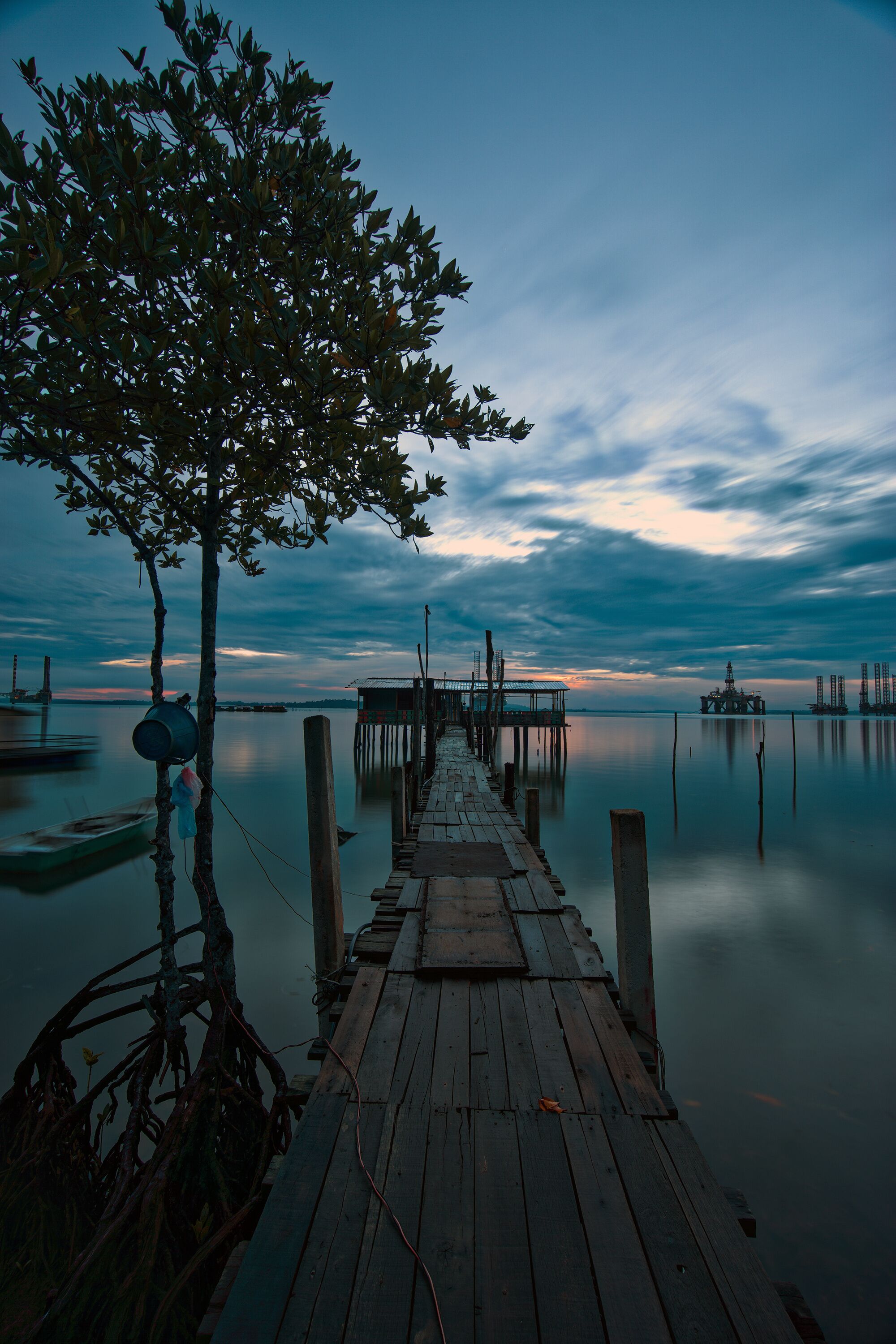 Tanjung Langsat Jetty during blue hour