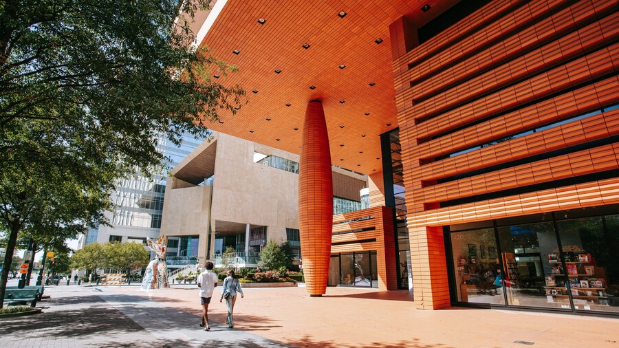 Bechtler Museum of Modern Art featuring street scenes as well as a couple