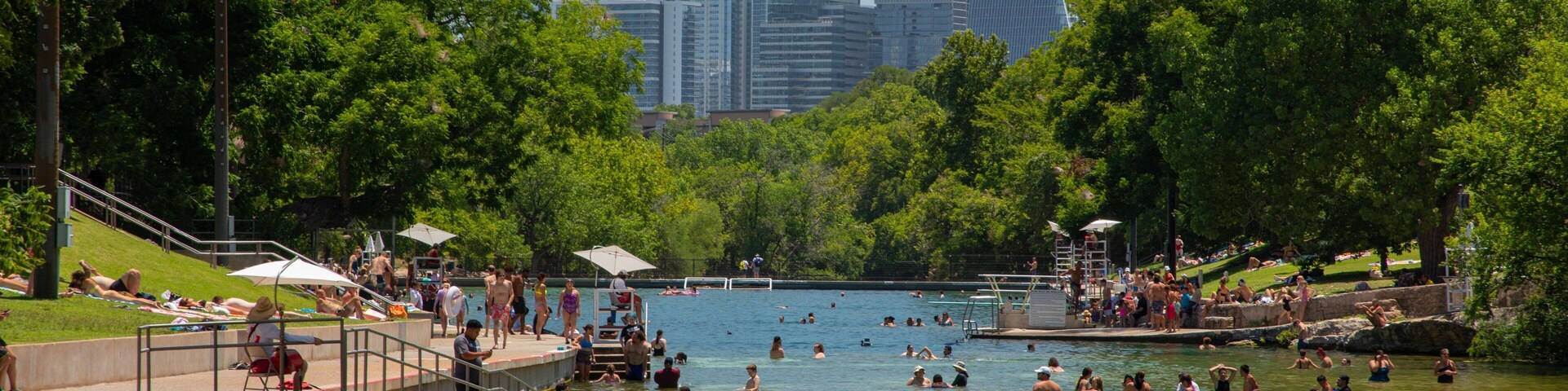 Barton Springs Pool which includes a river or creek and swimming