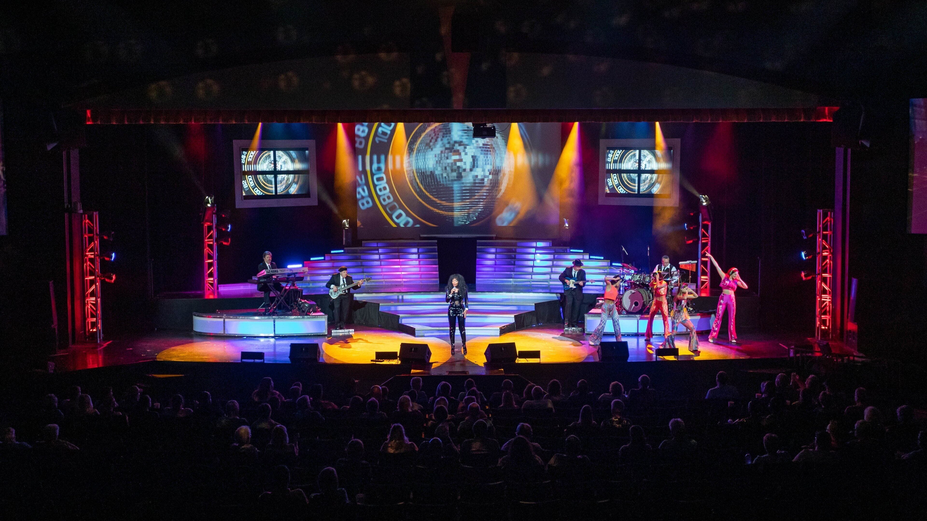 Dick Clark\'s American Bandstand Theater featuring performance art, interior views and theater scenes