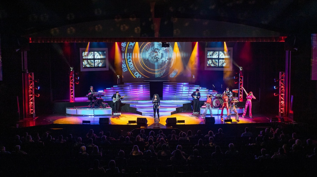 Dick Clark\'s American Bandstand Theater featuring performance art, interior views and theater scenes