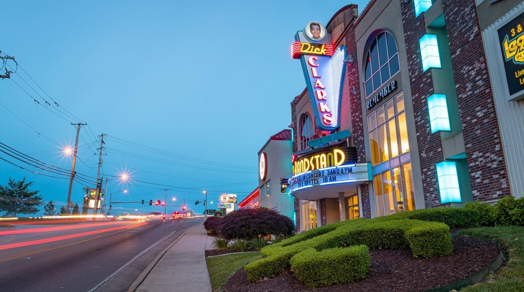 Dick Clark\'s American Bandstand Theater featuring night scenes and signage