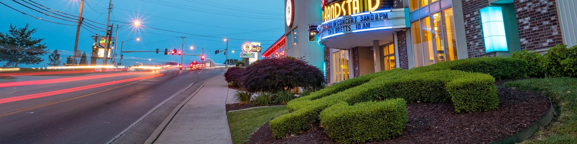 Dick Clark\'s American Bandstand Theater featuring night scenes and signage