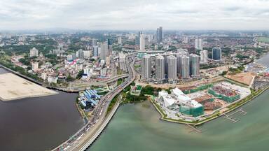 Panorama view of Johor Bahru City of Malaysia