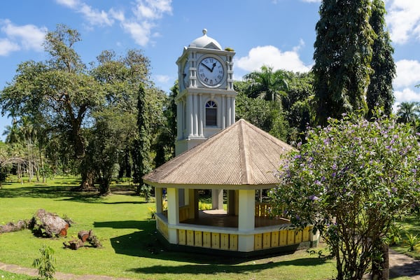 Suva Botanical Garden (Thurston Gardens), Suva. Fiji, South Pacific Ocean. Built on the original grounds of the city of Suva, burnt down after a bloody fight iand massacre n 1843