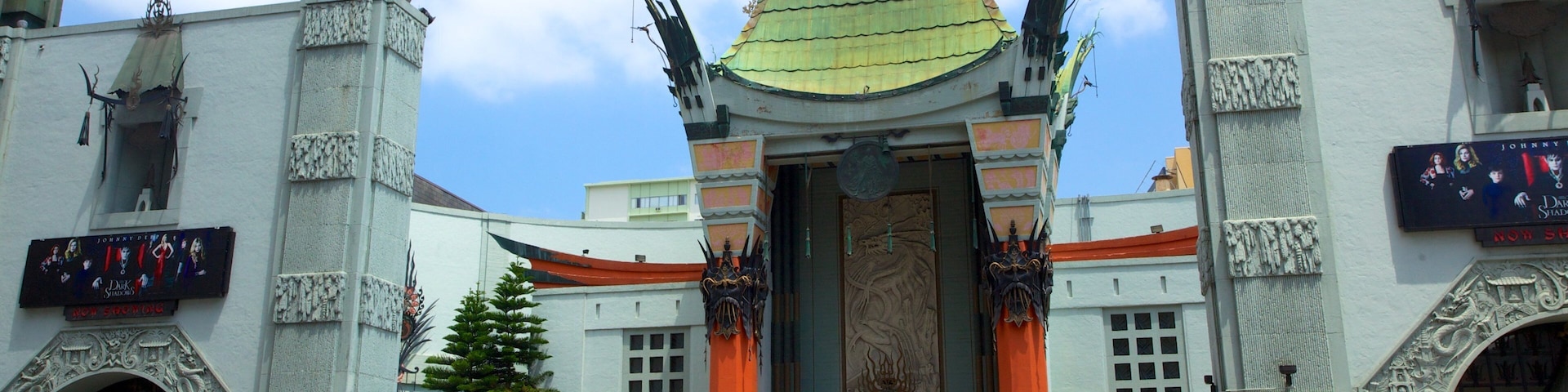 Hollywood Boulevard showing a city and a square or plaza as well as a large group of people