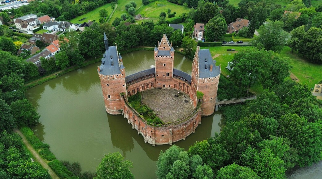 drone photo Beersel castle belgium europe