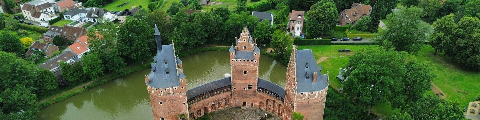 drone photo Beersel castle belgium europe