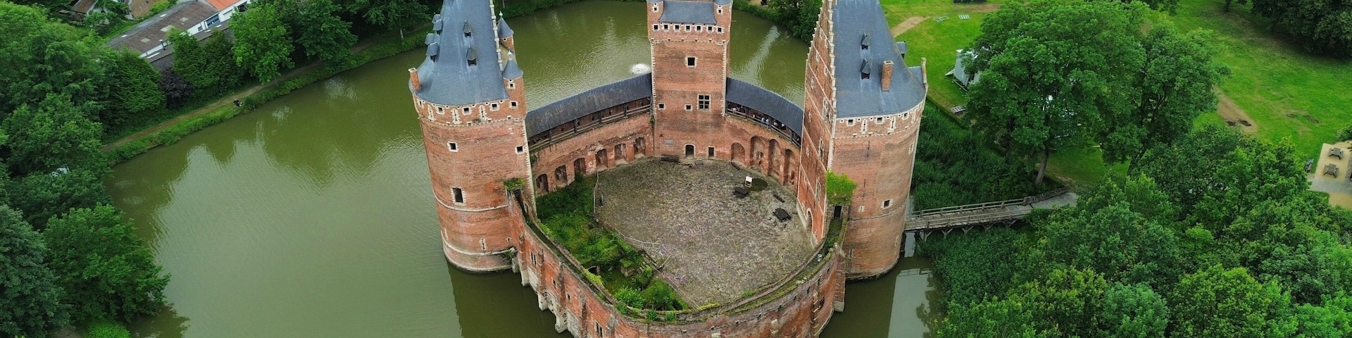 drone photo Beersel castle belgium europe