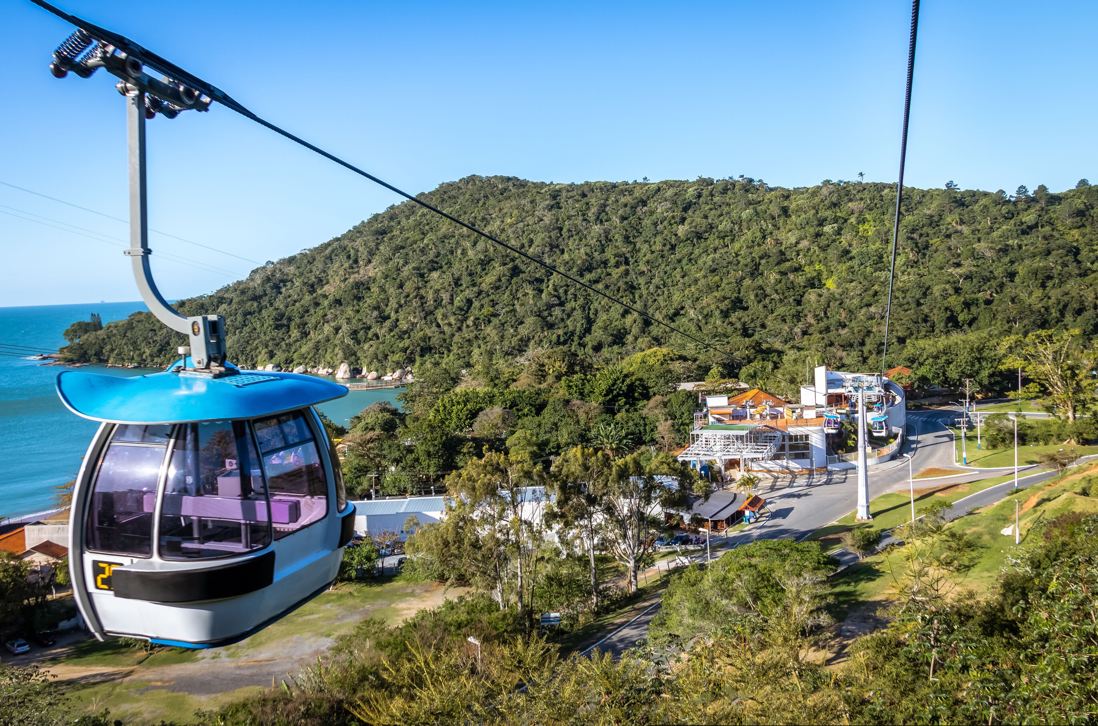 Cable car at Praia de Laranjeiras Beach - Balneario Camboriu, Santa Catarina, Brazil