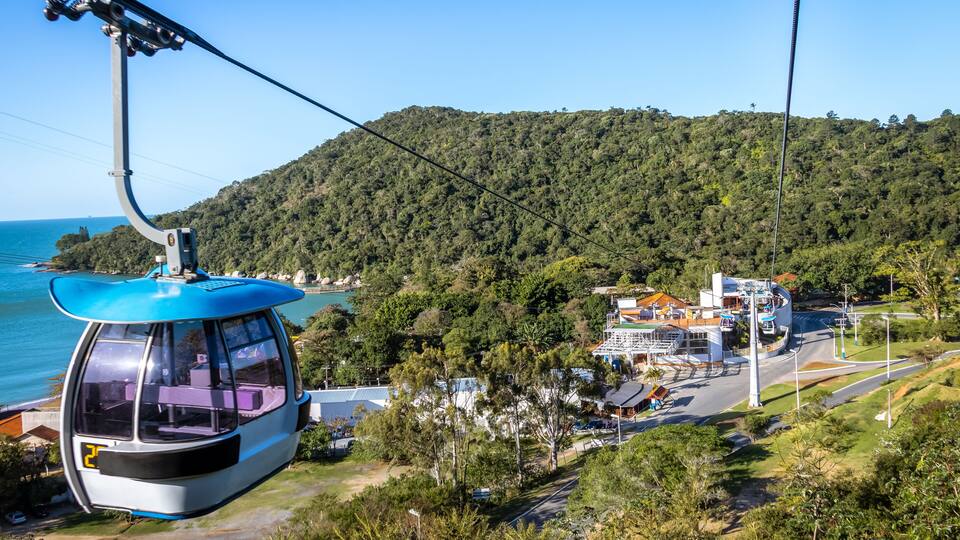 Cable car at Praia de Laranjeiras Beach - Balneario Camboriu, Santa Catarina, Brazil