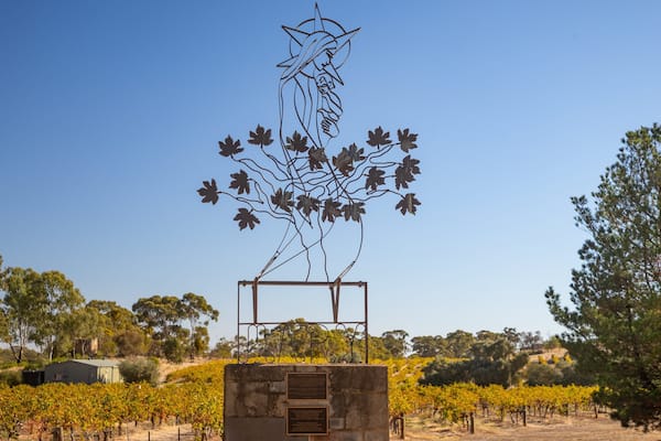 Sevenhill Cellars showing farmland and outdoor art