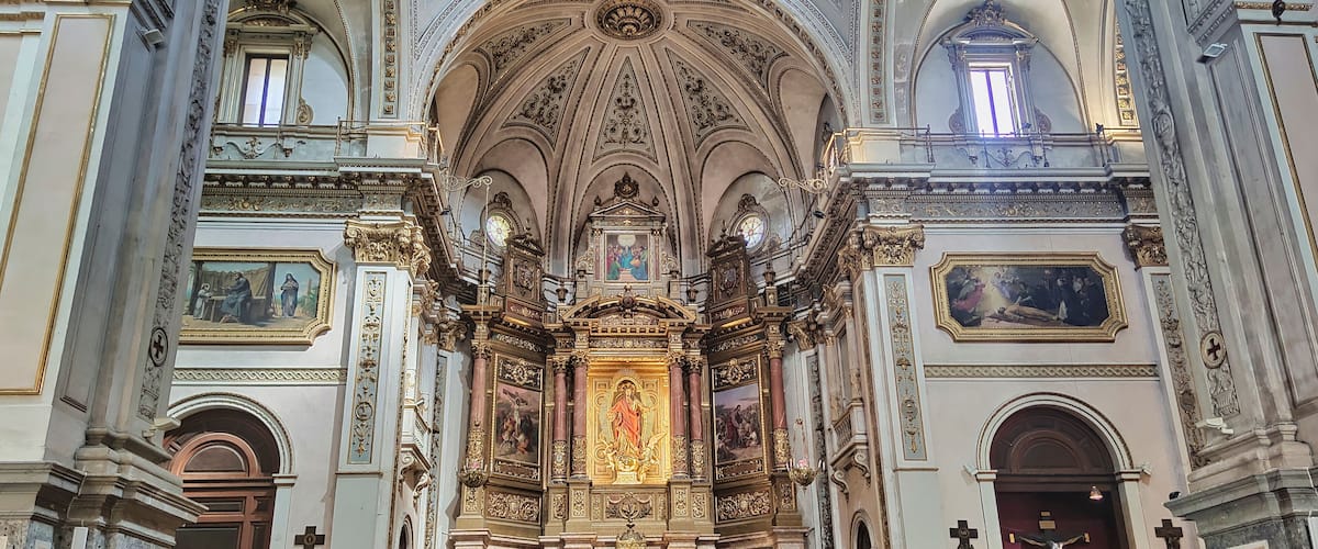 Main altar and architecture of the basilica of the Sacred Heart of Jesus in Valencia