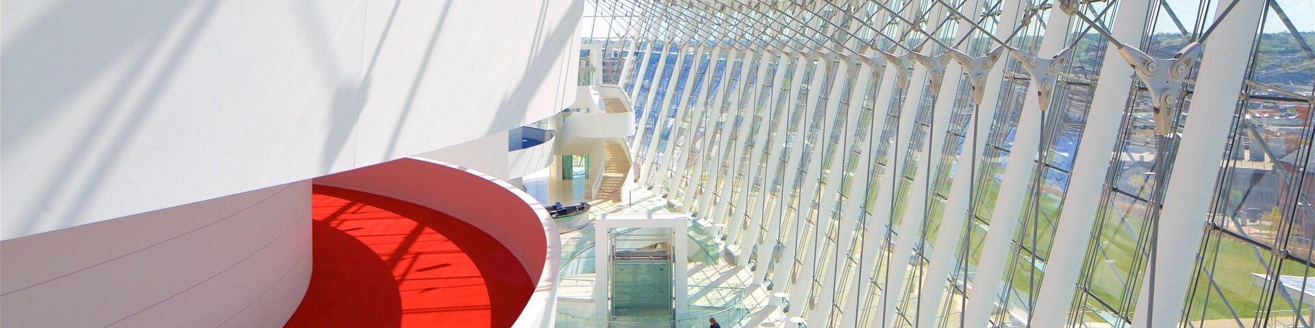 Kauffman Center for the Performing Arts which includes interior views and modern architecture