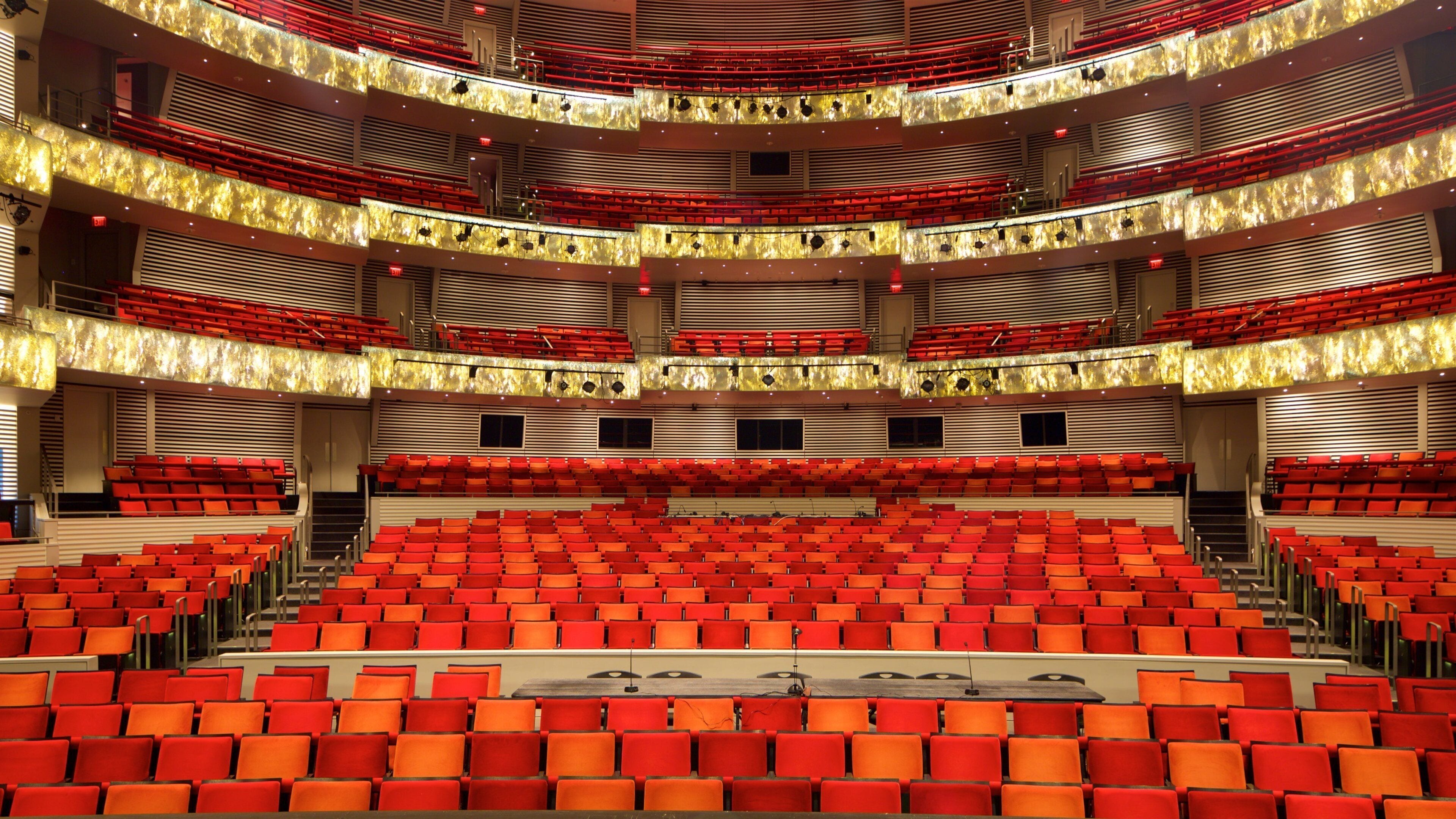 Kauffman Center for the Performing Arts showing interior views and theater scenes