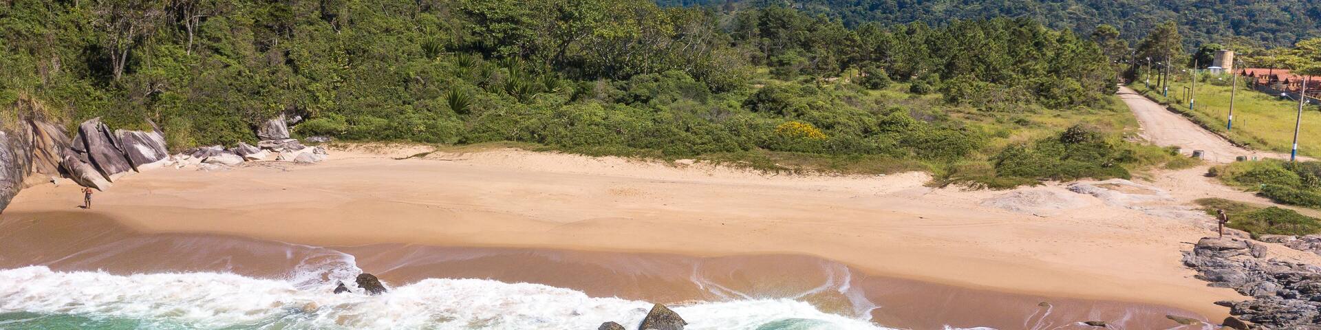 Beach in Balneario Camboriu, Santa Catarina, Brazil. Estaleirinho Beach. Aerial View.