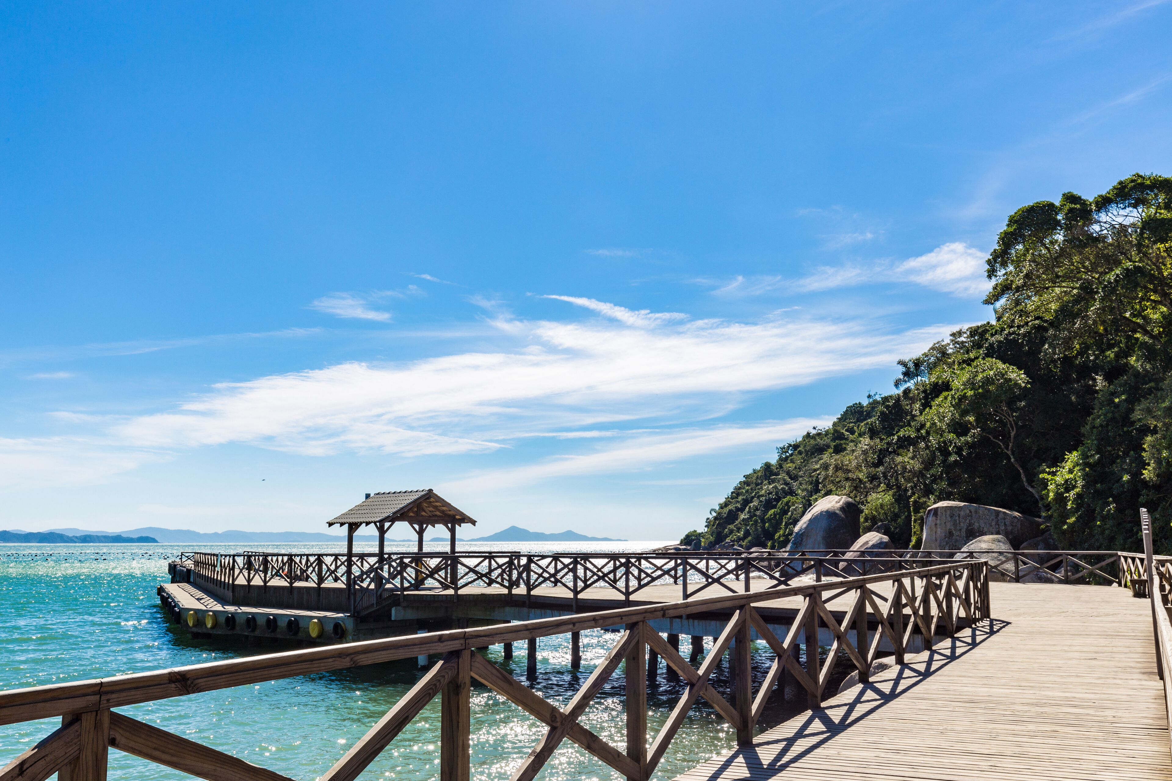View of Laranjeiras Beach, Balneario Camboriu. Santa Catarina
