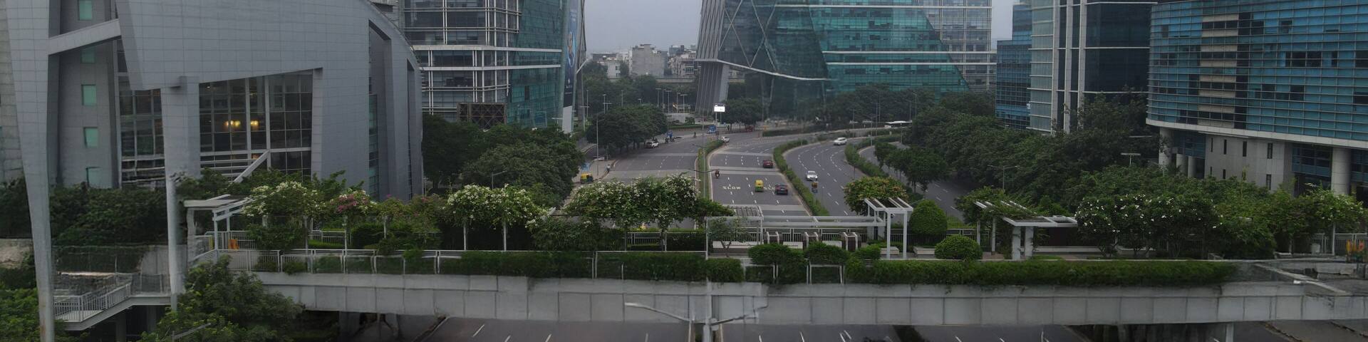 A Aerial view of Gurgaon city in Haryana