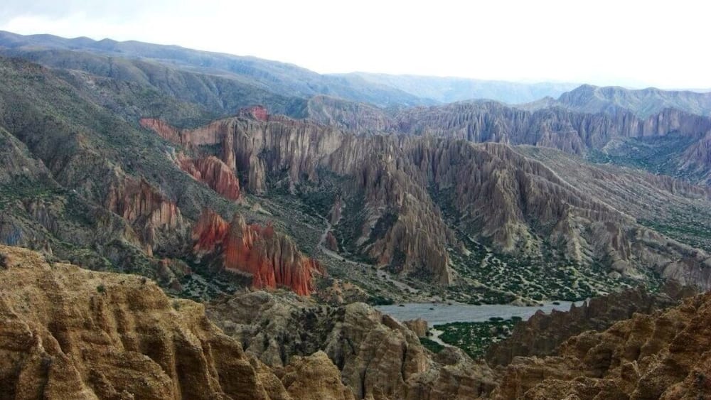 The beautiful red and multicoloured rock formations are all around southern Bolivia on the way to Argentina. We did a mountain biking tour based out of Tupiza which afforded some amazing views. One of the trucks also rolled over the cliff, (when no one was in it) true to Bolivian safety standards.