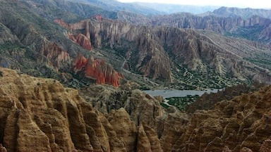 The beautiful red and multicoloured rock formations are all around southern Bolivia on the way to Argentina. We did a mountain biking tour based out of Tupiza which afforded some amazing views. One of the trucks also rolled over the cliff, (when no one was in it) true to Bolivian safety standards.