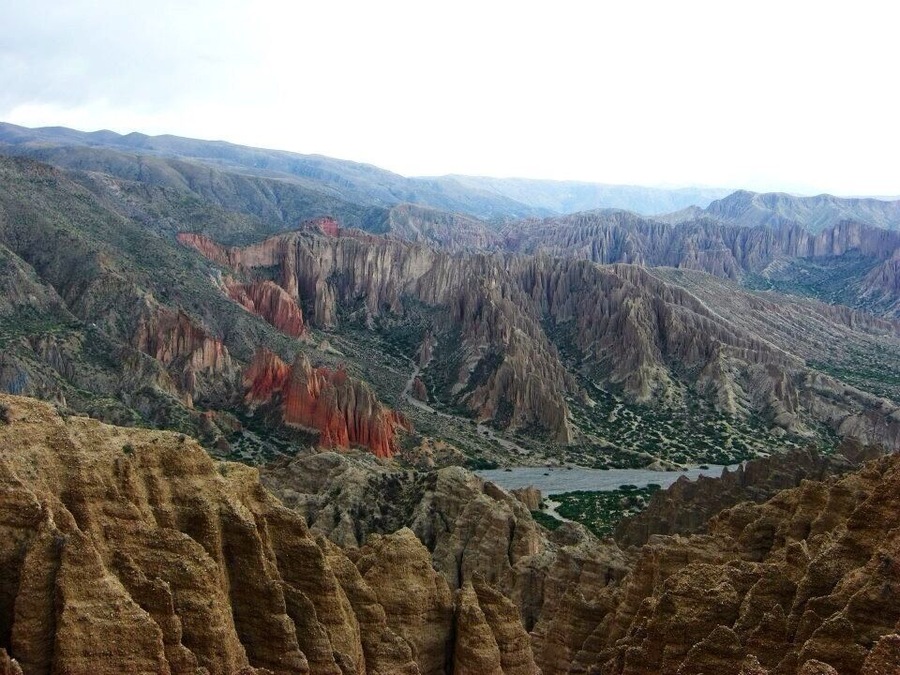 The beautiful red and multicoloured rock formations are all around southern Bolivia on the way to Argentina. We did a mountain biking tour based out of Tupiza which afforded some amazing views. One of the trucks also rolled over the cliff, (when no one was in it) true to Bolivian safety standards.