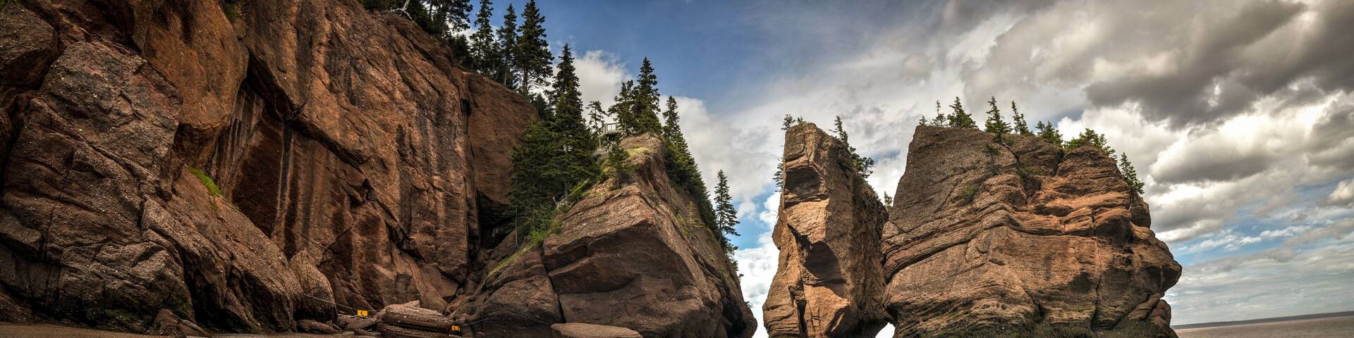 Hopewell Rocks Park during low tide in the Bay of Fundy in New Brunswick, Canada