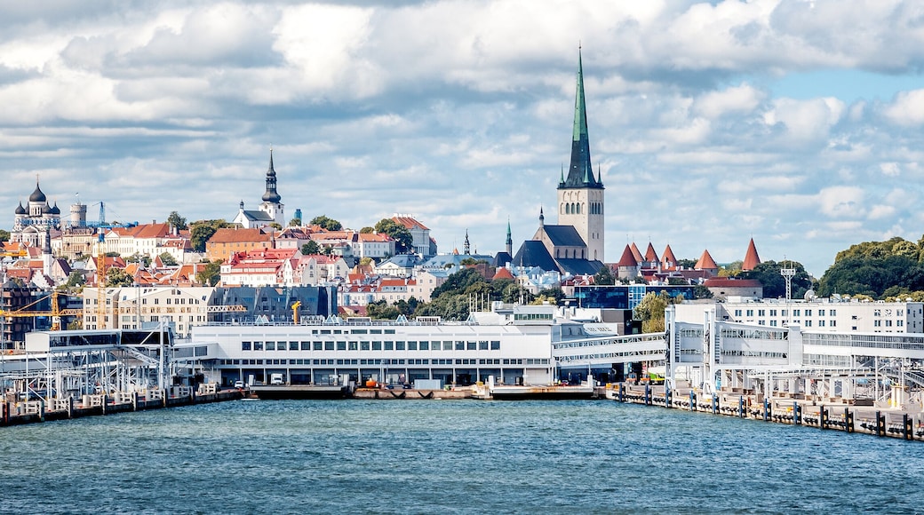 Beautiful cityscape, Tallinn, the capital of Estonia, view of the city from the sea, travel to the Baltic states and Scandinavian countries