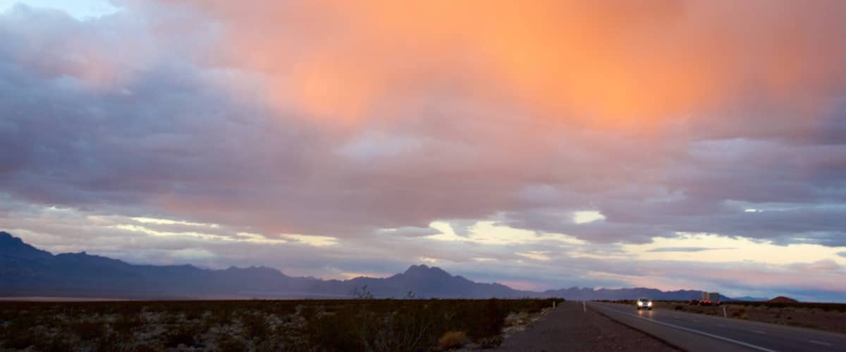 Mojave Desert featuring tranquil scenes and a sunset
