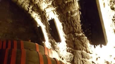 This is the wine cellar of the family owned restaurant and winery. During WWII, the family hid Jewish friends in the cellar.
-2017