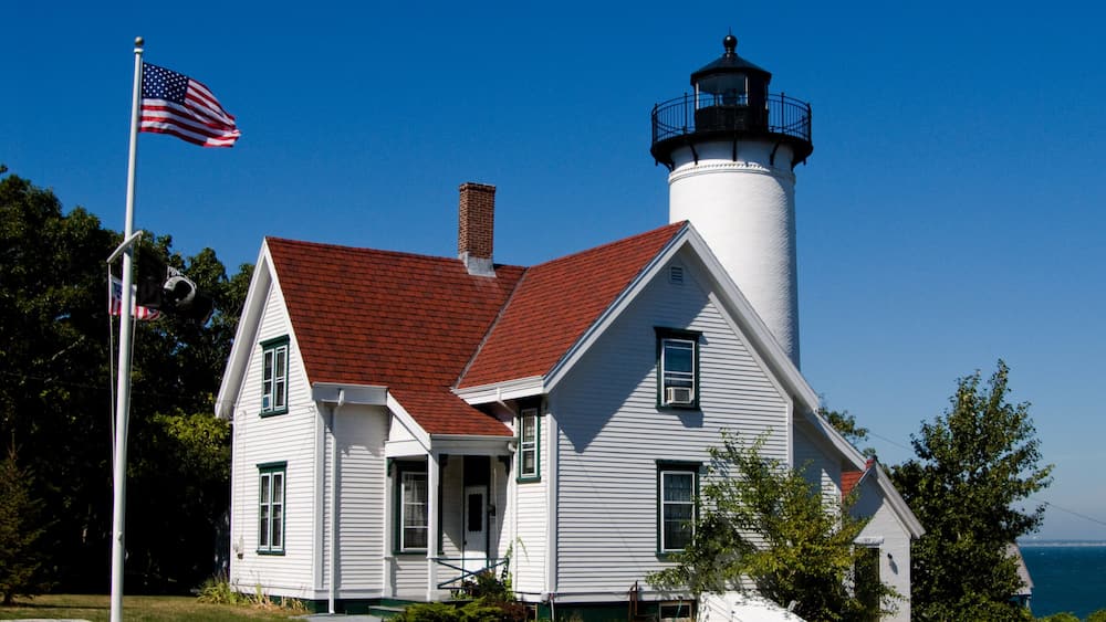 West Chop lighthouse in Martha's Vineyard, in Massachusetts. The beacon is a favorite attraction on this island.
