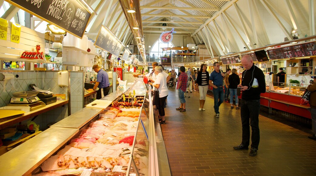 Marché aux poissons qui includes nourriture, vues intérieures et marchés