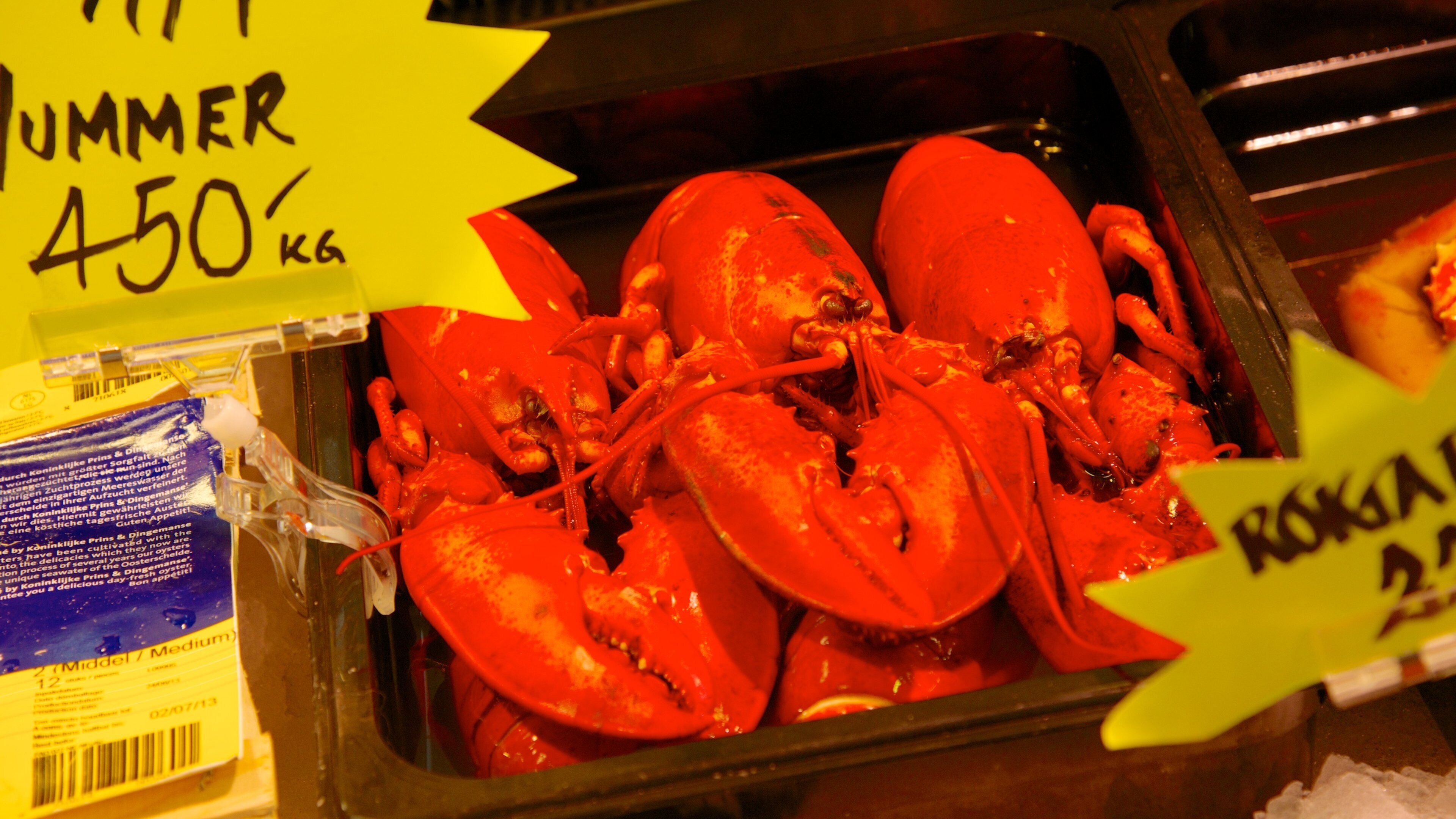 Fiskemarkedet som viser mat og marked